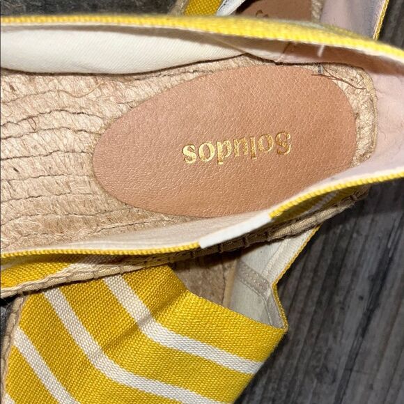 Nwt Soludos Yellow Striped Espadrilles - Picture 3 of 5